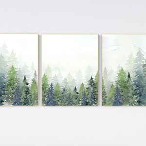 Nursery decor boy mountain, woodland nursery, adventure theme nursery, woodland, gender neutral, forest nursery, mountains, forest, tree