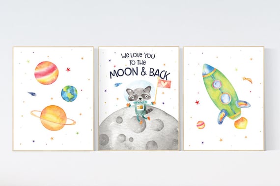 Space wall art nursery, Nursery decor boy space, Space wall art, animal prints, gender neutral, space nursery theme, outer space nursery art