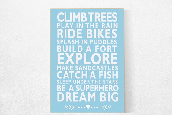 Baby Boy Nursery Art Print, Boy Rules Sign, Blue Nursery decor, baby boy rules, Baby Boys Nursery Prints, Boys Room Decor, playroom decor