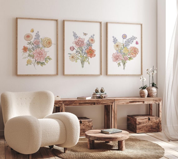 Boho Nursery wall art, Wildflower Nursery Decor, Floral Nursery, Girl Nursery Decor, vintage flower nursery, Botanical Print, home decor