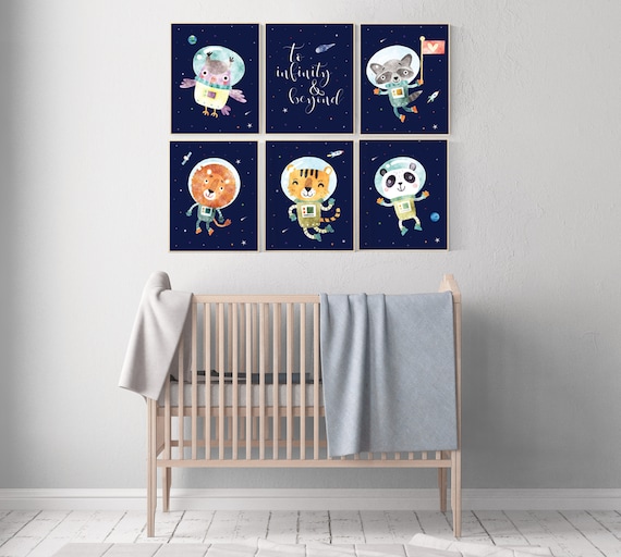 Space nursery prints, to infinity and beyond, nursery decor boy, outer space nursery, space nursery art, Space themed nursery, animal prints