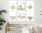 Sports nursery decor, Baby Animals Sport, Baby boy sports nursery, Safari nursery decor, football nursery, baseball nursery, golf nursery