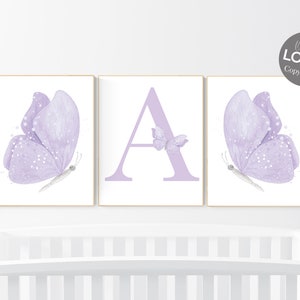 Purple nursery decor, nursery decor girl butterfly, lilac nursery decor, girl nursery prints, lavender nursery wall art, butterfly nursery