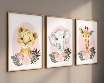Rosa Safari Animal Prints: Mädchen-Kinderzimmer Dekor