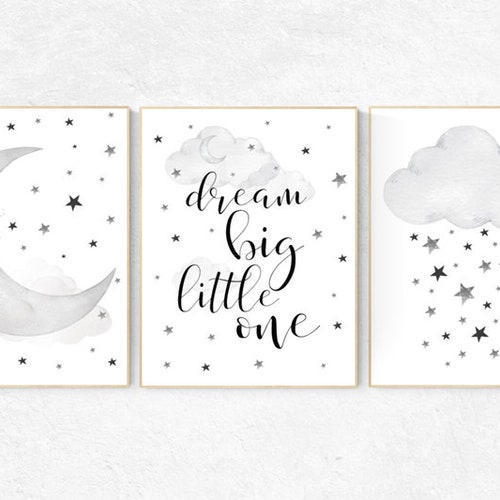 Nursery Wall Art Black and White Gender Neutral Baby Room Etsy