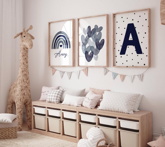 Nursery decor boy Boho, rainbow nursery, navy nursery, boys room decor, Navy blue nursery, boy nursery print, nursery wall art