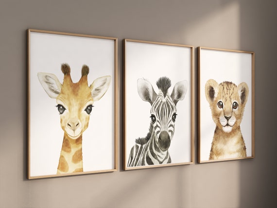 Safari Nursery Decor, Safari Nursery Prints, Safari Nursery Wall Art, safari animals, safari Baby Animal Prints for Nursery, gender neutral