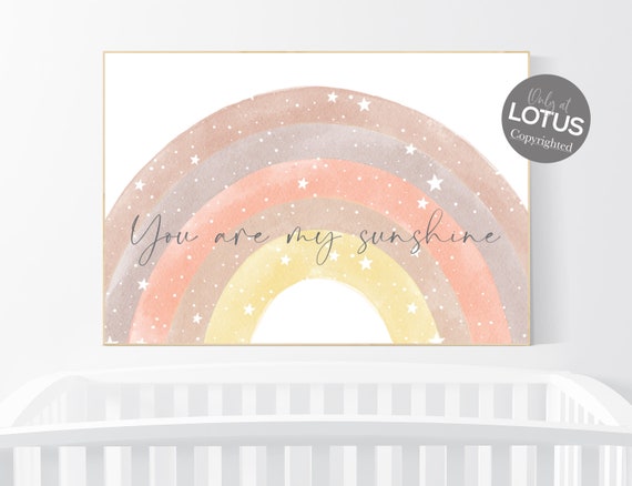 Nursery decor rainbow, neutral Rainbow Wall Art, rainbow Print Set, Cloud Rainbow Sun, Rainbow Wall Art, gender neutral, Watercolor Rainbow