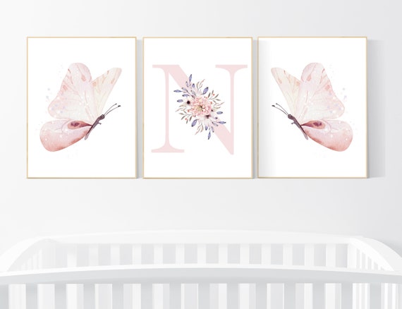 Nursery decor girl butterflies, Butterfly Nursery Art, Girl Nursery Art, Butterflies, Butterfly Art, pink purple, lilac, blush, lavender