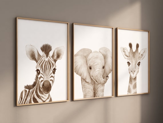 Safari Nursery Prints, Safari Nursery Decor, Safari Nursery Wall Art, safari animals, safari Baby Animal Prints for Nursery, gender neutral