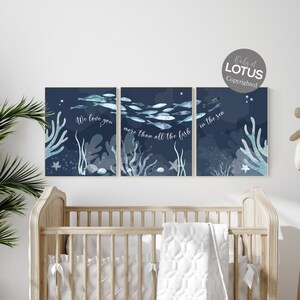 Under the Sea Wall Art, Ocean Nursery Decor, Nautical Nursery Print Set ...