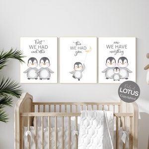 Penguin nursery, first we had each other sign, baby room wall art, nursery wall art penguin, nursery wall art, penguins nursery