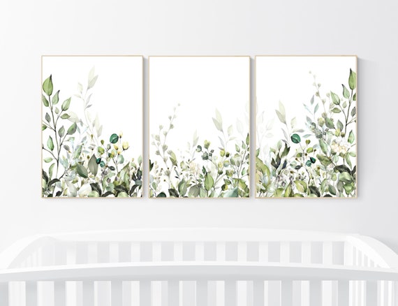 Boho Nursery, green nursery, Wildflower Nursery Decor, greenery Nursery, home decor, flower nursery, green nursery, living room wall art