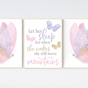 Butterfly nursery decor, pastel nursery decor, girl room decor, girl nursery, butterfly prints, pink nursery, purple nursery, gold nursery