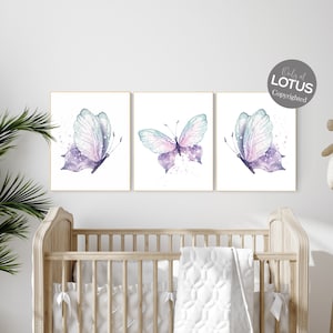 Nursery decor girl butterfly, purple mint, Butterfly Nursery Art, Butterfly Nursery Decor for Baby Girl, lilac, lavender, aqua, mint purple