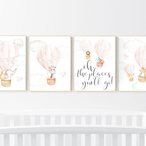 Hot Air Balloon Nursery Art Print Personalized Nursery Decor Etsy