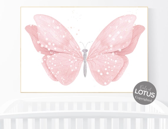 Nursery decor girl butterfly, blush pink butterfly, Butterfly Nursery Art, girls room, butterfly prints, Butterfly Art, blush nursery