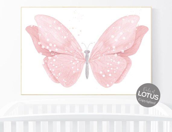 Nursery decor girl butterfly, blush pink butterfly, Butterfly Nursery Art, girls room, butterfly prints, Butterfly Art, blush nursery