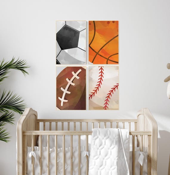 Sports wall art, boys room decor sports, Nursery decor boys sports, sports nursery, Football, Baseball, Soccer, Basketball, sports prints