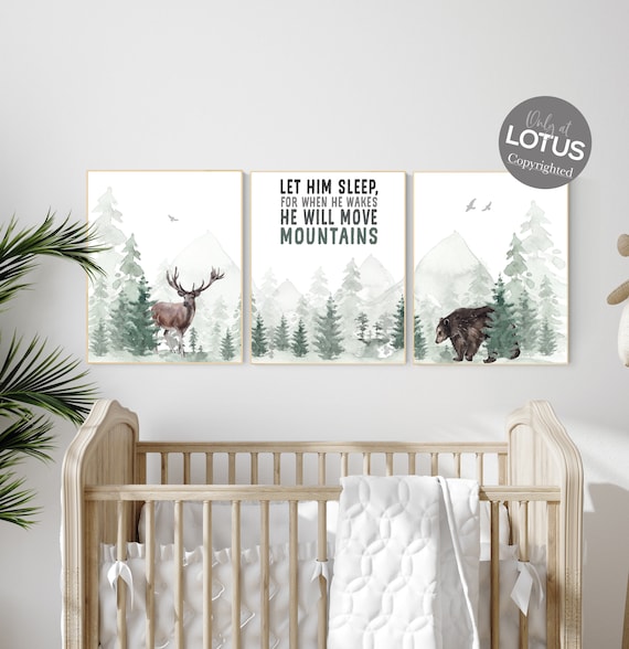 Nursery wall art woodland, forest nursery, woodland nursery prints, adventure nursery, sage green, green nursery, gender neutral nursery