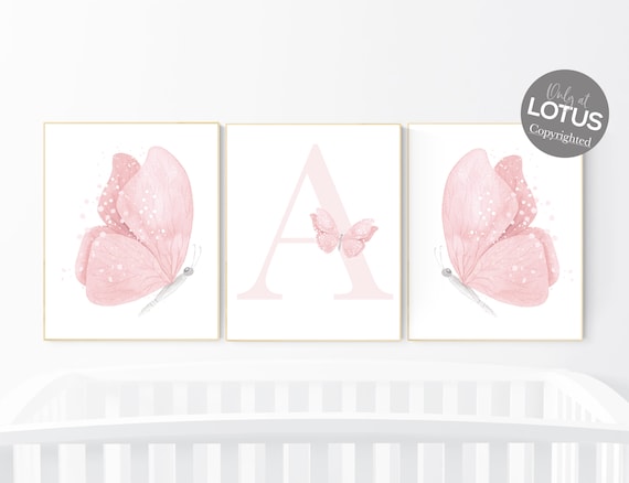 Butterfly Nursery Art, pink nursery, Girl Nursery Art, Butterfly Nursery Decor, blush pink, girls room decor, Butterfly Art