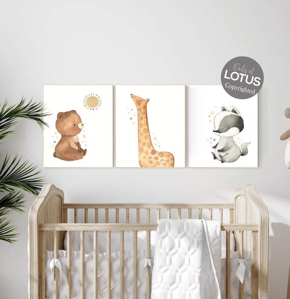 Nursery decor woodland, Woodland Nursery Wall Art, Woodland Print Set, animal prints, Woodland Animal Prints, gender neutral nursery