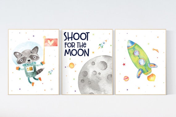 Space wall art nursery, Nursery decor boy space, Space wall art, animal prints, gender neutral, space nursery theme, outer space nursery art