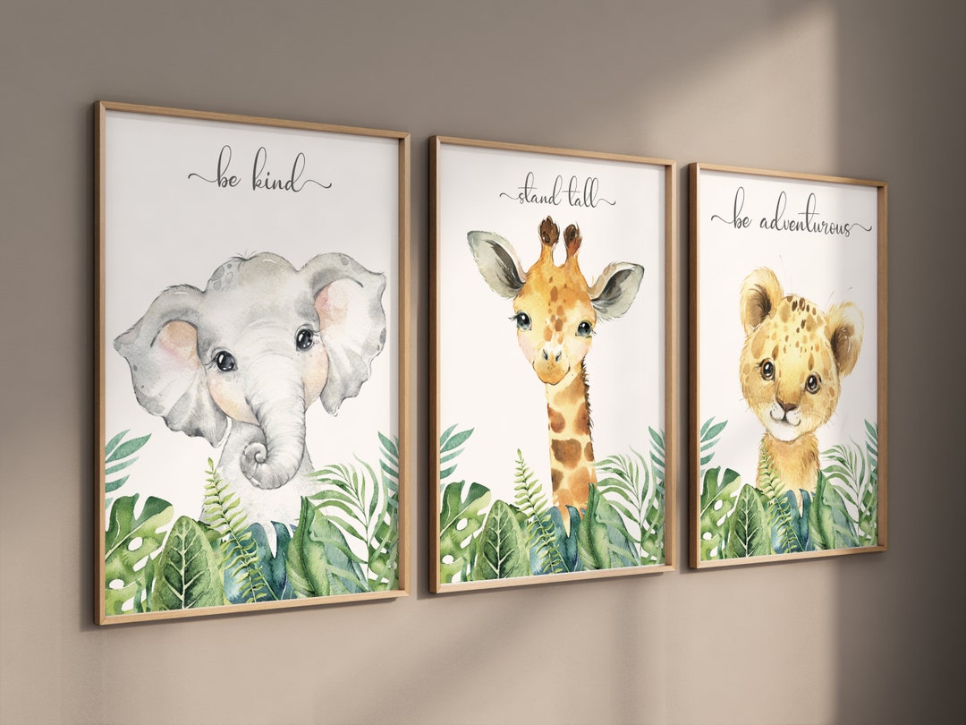 Safari Animal Nursery Prints: Jungle Theme, Set of 3 - Etsy