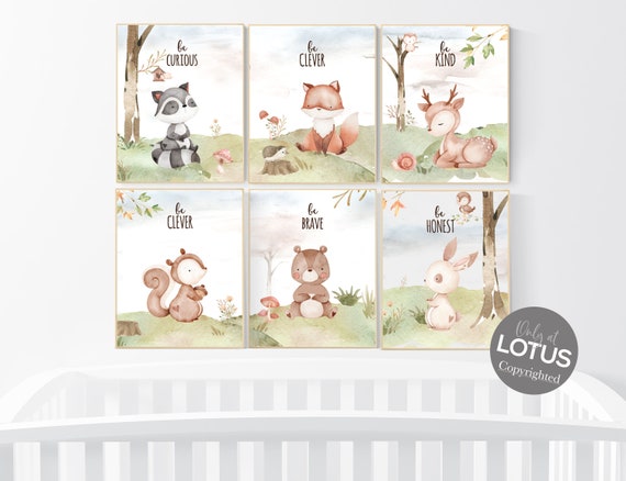 Animal prints, woodland nursery decor, jungle animals, Woodland Nursery, woodland animal prints, boy nursery, girl nursery, woodland