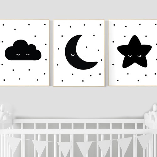Black and White Nursery Decor Baby Room Decor Gender Neutral Etsy