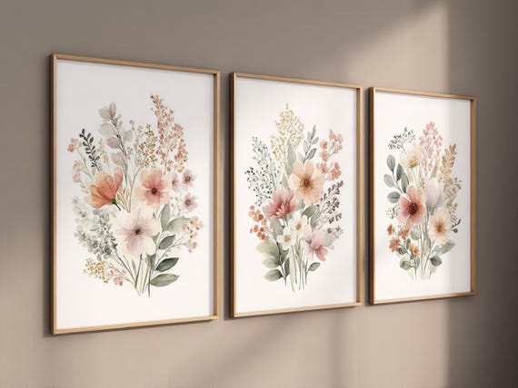 Boho Wildflower Nursery Print: Botanical Floral Wall Art