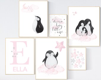 Pink Penguin Nursery Decor: Animal Prints, Girl's Room