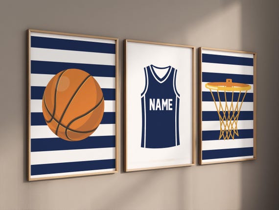 Basketball wall art, personalized sports prints, basketball jersey decor, sports-themed room, basketball hoop poster, kids room artwork
