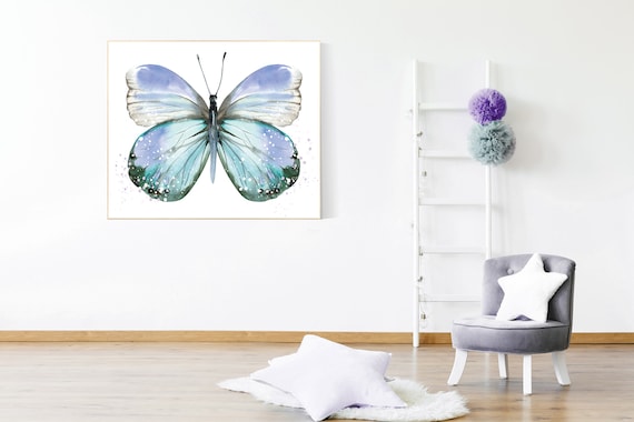Nursery decor girl butterfly, purple teal, lavender, lilac, Butterfly Nursery Art, girls room, butterfly prints, Butterfly Art, purple, gold