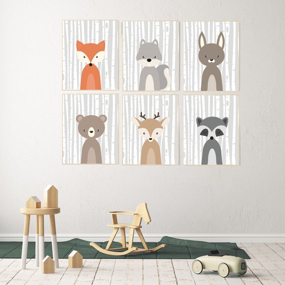 Animal nursery prints, Nursery decor boy woodland, woodland animals print, woodland animals nursery wall art, nursery decor girl woodland