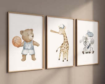 Baby Tiere Sport Kinderzimmer Print: Safari Theme