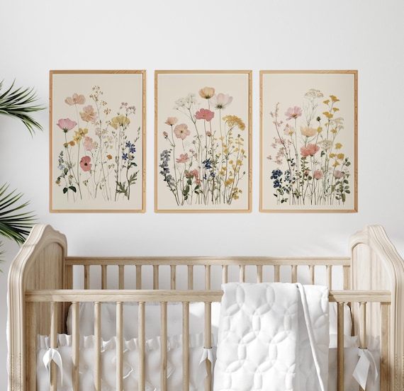 Wildflower Nursery Print: Vintage Floral Botanical Wall Art
