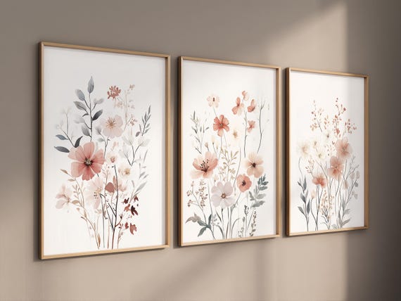 Boho Nursery wall art, Wildflower Nursery Decor, Floral Nursery, Girl Nursery Decor, vintage flower nursery, Botanical Print, home decor