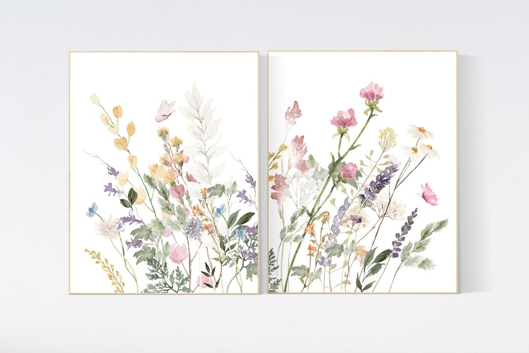 Wildflower Nursery Print: Boho Floral Botanical Art - Etsy