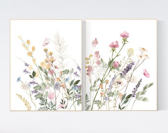 Wildflower Nursery Print: Boho Floral Botanical Art