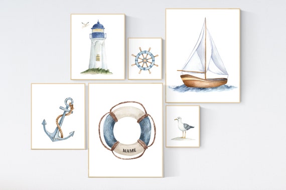 Nautical prints, marine nursery, sea themed, sea wall art, under the sea nursery, gender neutral nursery, ocean nursery, Nautical prints