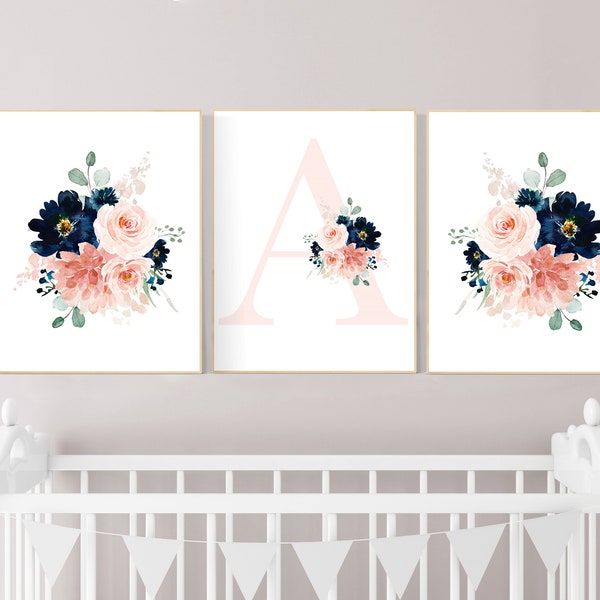 Pink and Blue Nursery Art Etsy