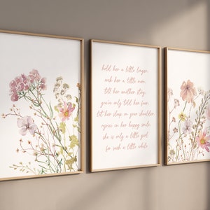 Wildflower print nursery, nursery decor girl wildflower, nursery wall art girl, boho nursery, flower nursery, quote nursery, Girl bedroom