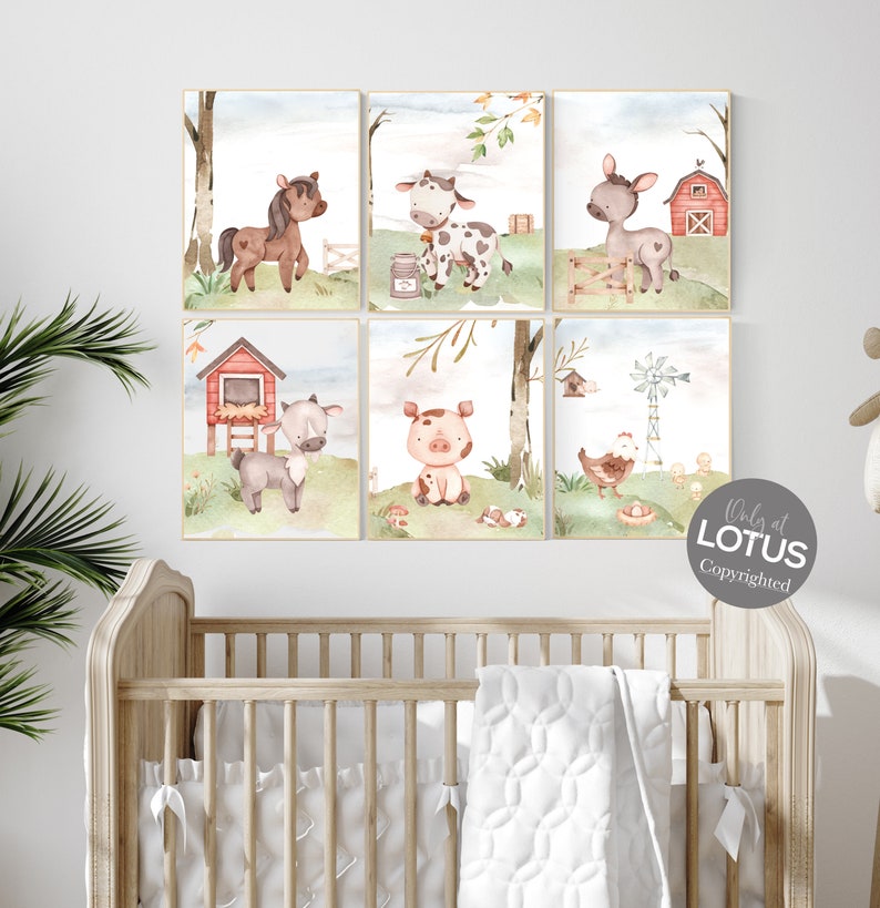 Nursery Wall Art Animals Farm Animals Farm Nursery Nursery Etsy