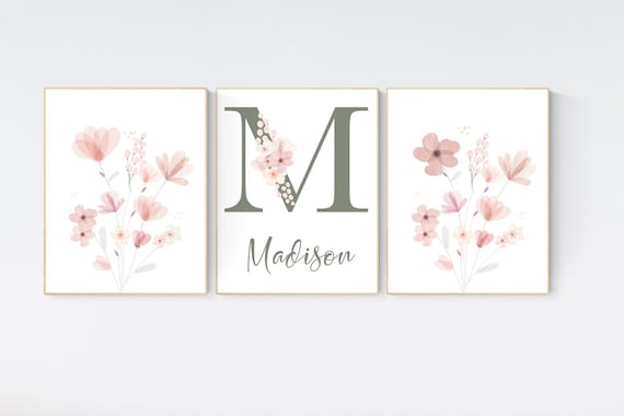 Boho Botanical Prints, girl nursery decor, Wildflower Nursery, floral nursery, blush pink, Wild Flowers, Flower Nursery, blush nursery
