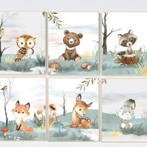 Woodland nursery decor, animals prints, woodland themed nursery, nursery art woodland, nursery prints gender neutral, woodland nursery ideas