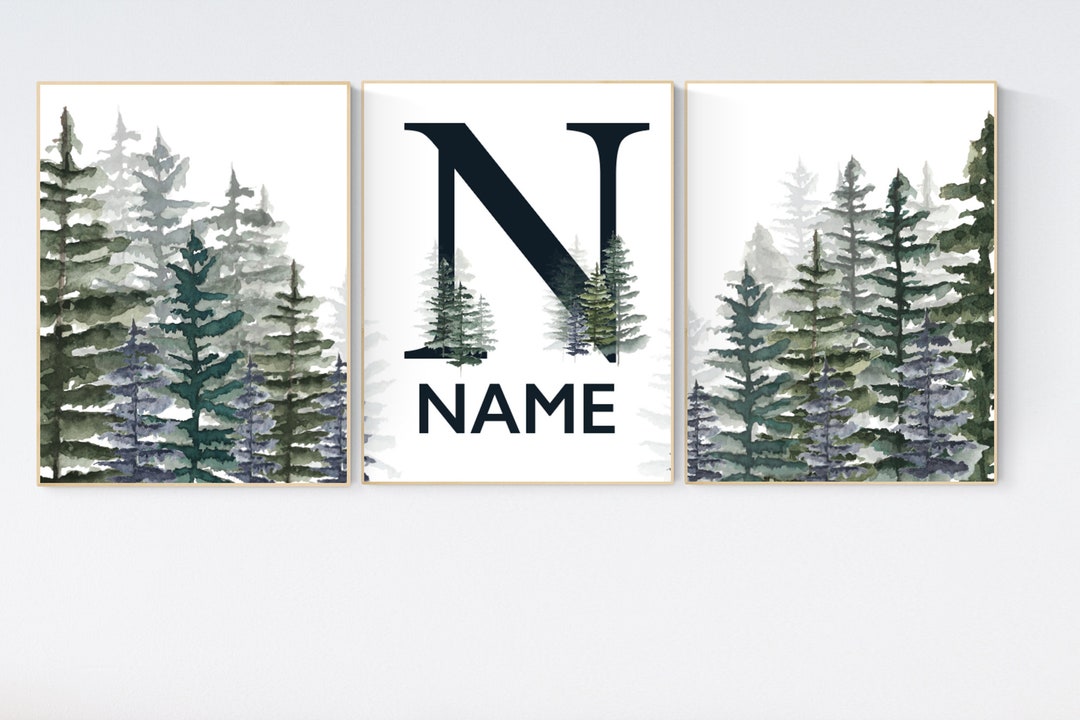 Nursery Decor Mountain, Nursery Wall Art, Tree Nursery Decor, Adventure