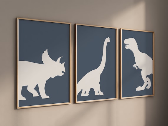Dinosaur Prints for boys room, T-Rex Print, Triceratops Print, Brachiosaurus print, Dinosaur Wall art, Boy nursery decor, boys room wall art