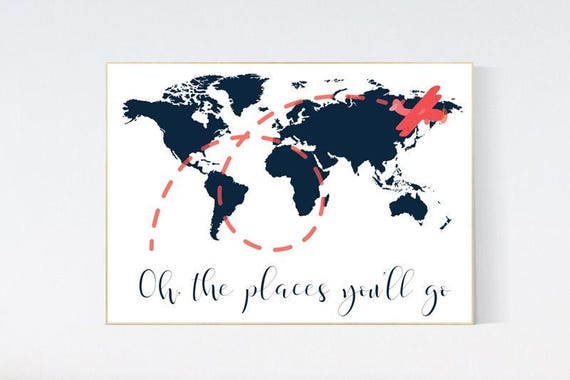 Coral navy nursery, navy coral nursery, nursery decor girl coral, coral and navy nursery decor, world map, map nursery, nursery decor boy