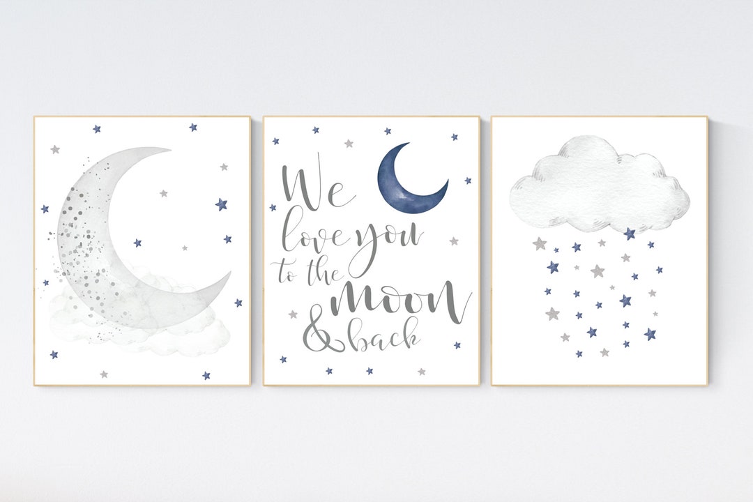 Nursery Decor Boy Navy Blue, Nursery Wall Art Boy, Navy Nursery Decor